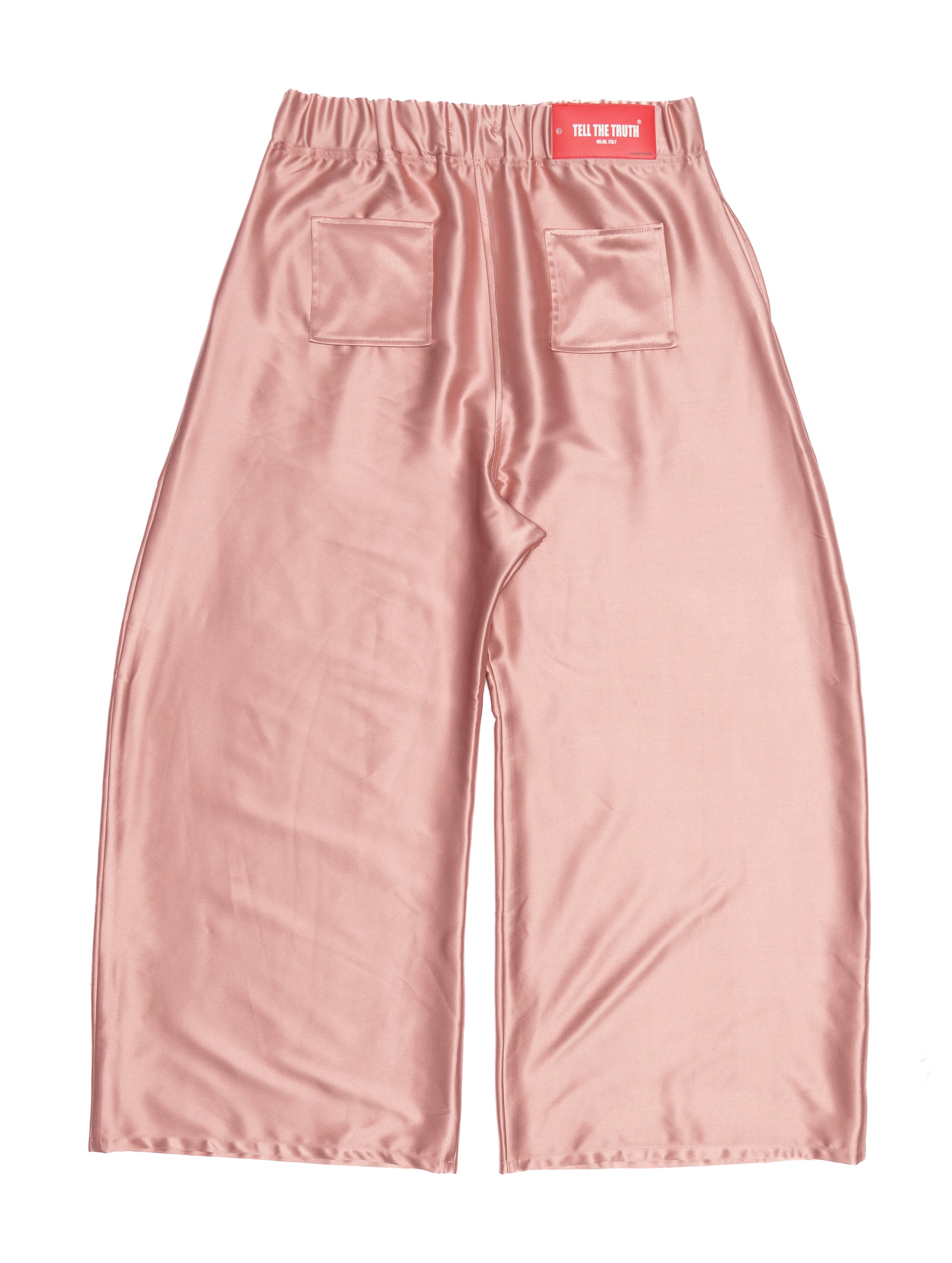 Clay Pink Silk Baggy Wide-Leg Pants