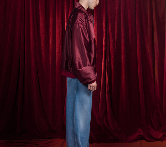 Washed Denim Wide Leg Trousers